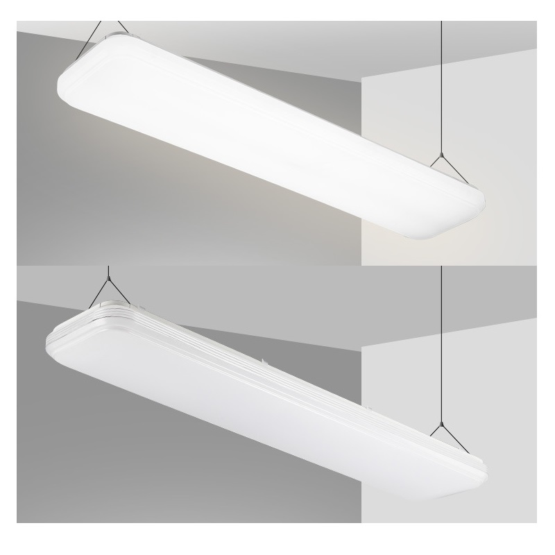 Lampe d 'atelier commerciale de 4 pieds LED lampe 60W faible compartiment placage linéaire plat plafond de bureau [4 lampes 32W Equivalent de fluorescence] 5000k