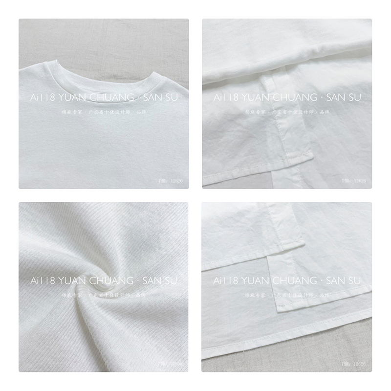 Un dessin simple, un style rond, une manche, un style de loisir, du coton pur et du lin, 12 626 t - shirts.