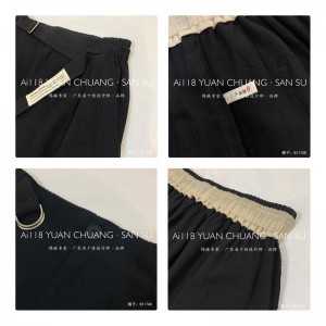 Pantalons amples pour femmes pour n\'importe quelle occasion, le plus confortable décontracté 11768 coton lin personnalisé Fashion pantalons amples avec ruban polyester