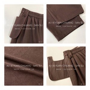 Pantalons pour femmes amples qui sont conçus pour s\'adapter à toutes les occasions, le plus confortable style décontracté en coton lin personnalisé 11713 Pantalon élégant et ample