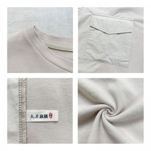 Large design compact compact style rond style de couture manches style récréatif coton pur