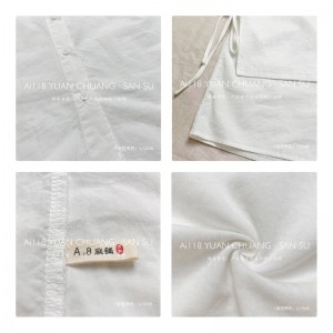 Large - Easy design compact compact style rond - col couture manches style loisir coton pur et Lin