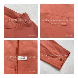 Large Design simple Fashion loisirs pure rayure format ultra - personnalisé col rond 17833 chemise