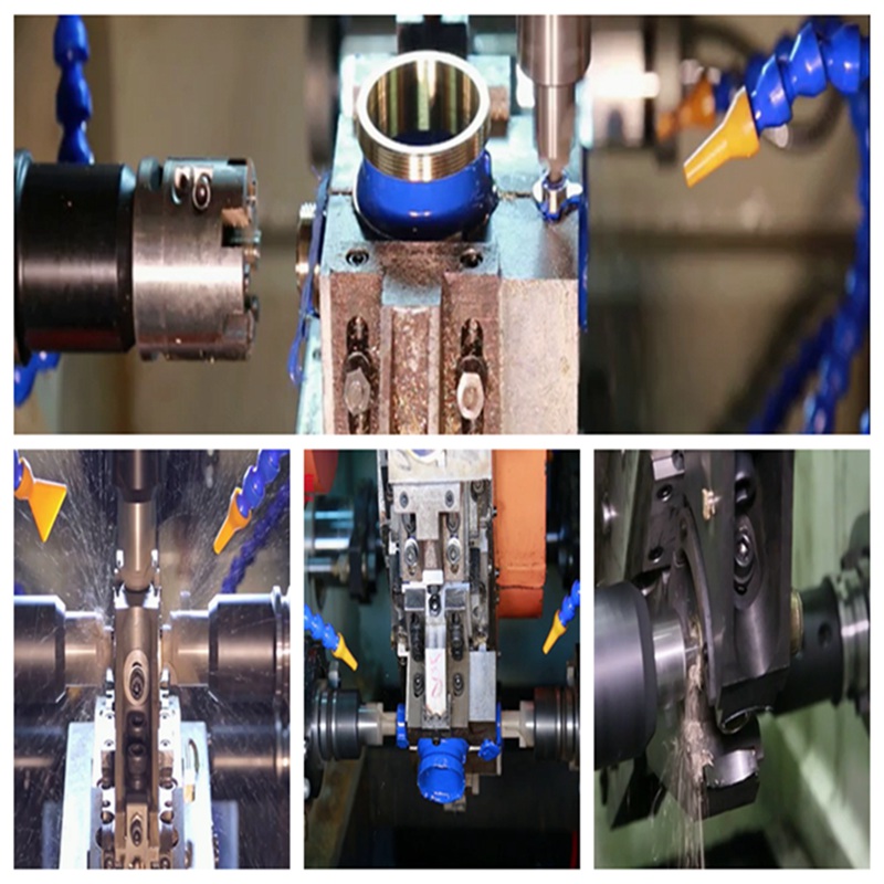 Machine de transfert rotative de robinet à tournant sphérique de filtre à neuf axes à huit stations à trois directions