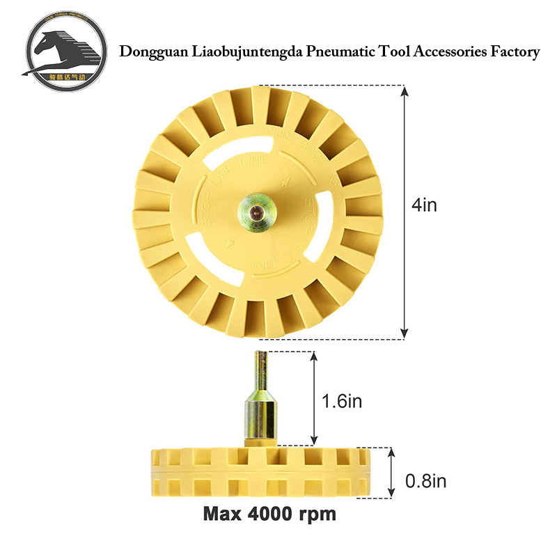 Agent d 'élimination de fleur de forage vinylique pour roue en caoutchouc de 4 pouces