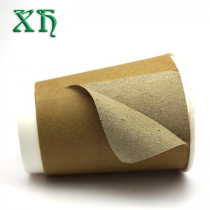 Gobelets en papier compostable kraft à double paroi de 12 oz