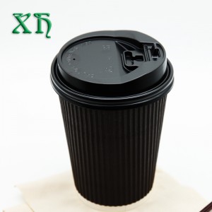 Tasse de papier de mur d\'ondulation biodégradable de 12 oz pour tasses à café en gros de café chaud