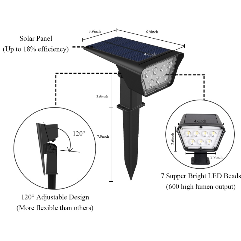 Projecteur solaire de jardin