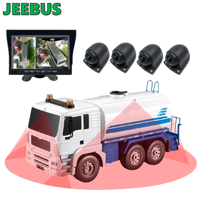 4Way Revser surveillance 360 ​​degrés 3D tout le système de caméra de voiture de vue d'oiseau rond avec HD DVR