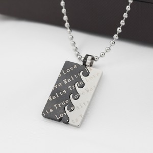 Vente en gros Collier pendentif véritable amour deux en un en acier inoxydable