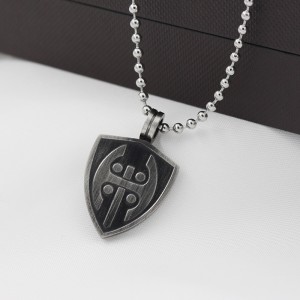 Vente en gros Collier Anti Pendentif Noir En Acier Inoxydable