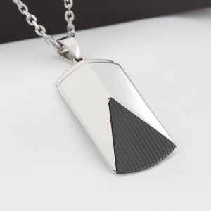 Bijoux en acier inoxydable pour hommes Collier électroplaqué noir à deux tons cadeau pour le petit ami de mon mari