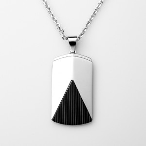 Bijoux en acier inoxydable pour hommes Collier électroplaqué noir à deux tons cadeau pour le petit ami de mon mari