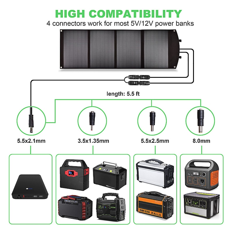 Sac pliant solaire de 100 W