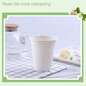 Tasses à café compostables écologiques Le bureau d\'amidon de maïs PLA a utilisé une tasse de boisson biodégradable jetable