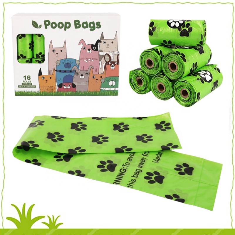 100% biodégradable sac de déchets de chien sacs de merde de chien compostables avec distributeur