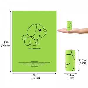 Sacs de merde jetables compostables entiers sans plastique Sacs de déchets de merde de chien biodégradables d\'amidon de maïs