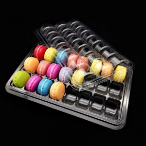 Boîte de macarons de tailles personnalisées en gros boîte à lunch dégradable de bonbons clairs