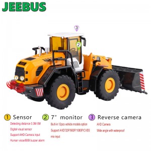 Machines d\'ingénierie véhicules Radar capteurs de stationnement système de surveillance de détection caméra de recul avec 2 capteurs à ultrasons affichage numérique