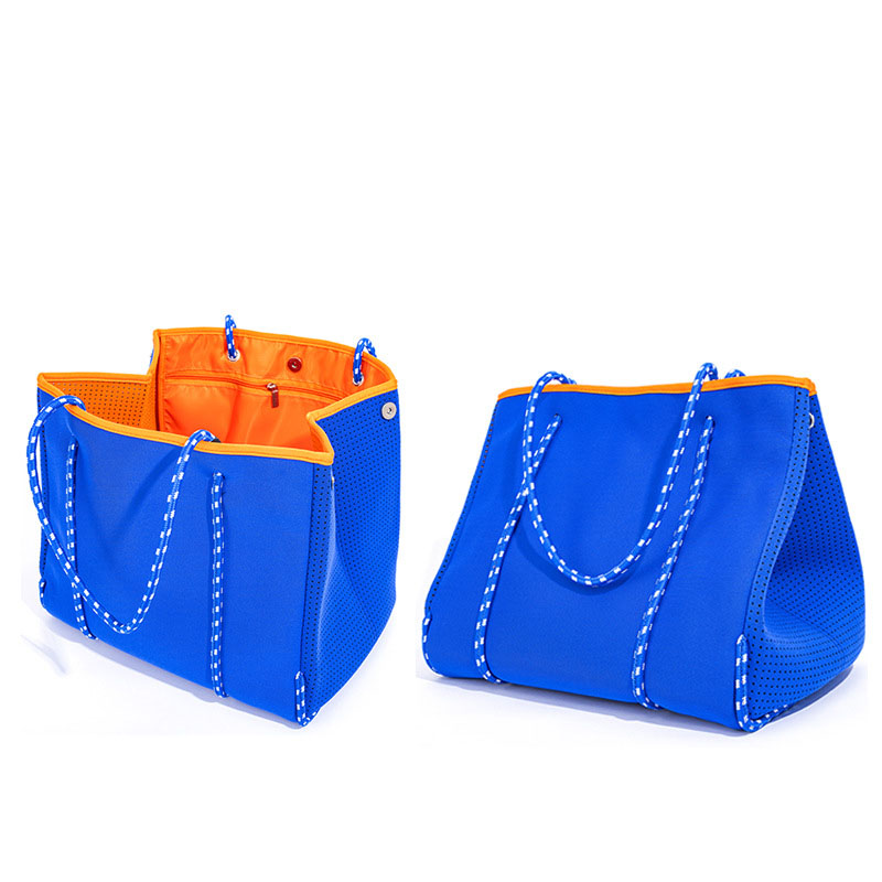2021 vente chaude sac ennéoprène perforé sac de plage fourre-tout sacs à main pour femmes