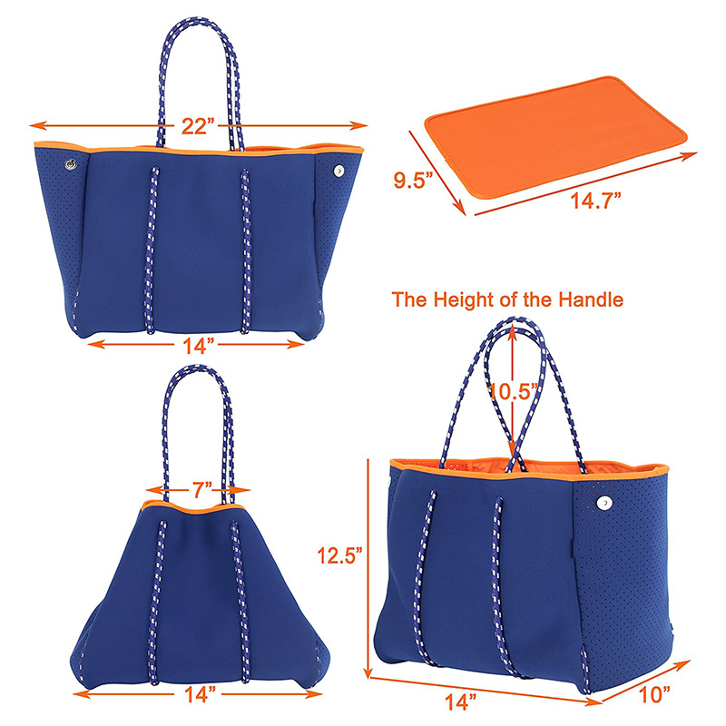 2021 Été Nouveau design Néoprène Beach sac de grande capacité Sac fourre-tout ennéoprène perforé ennéoprène