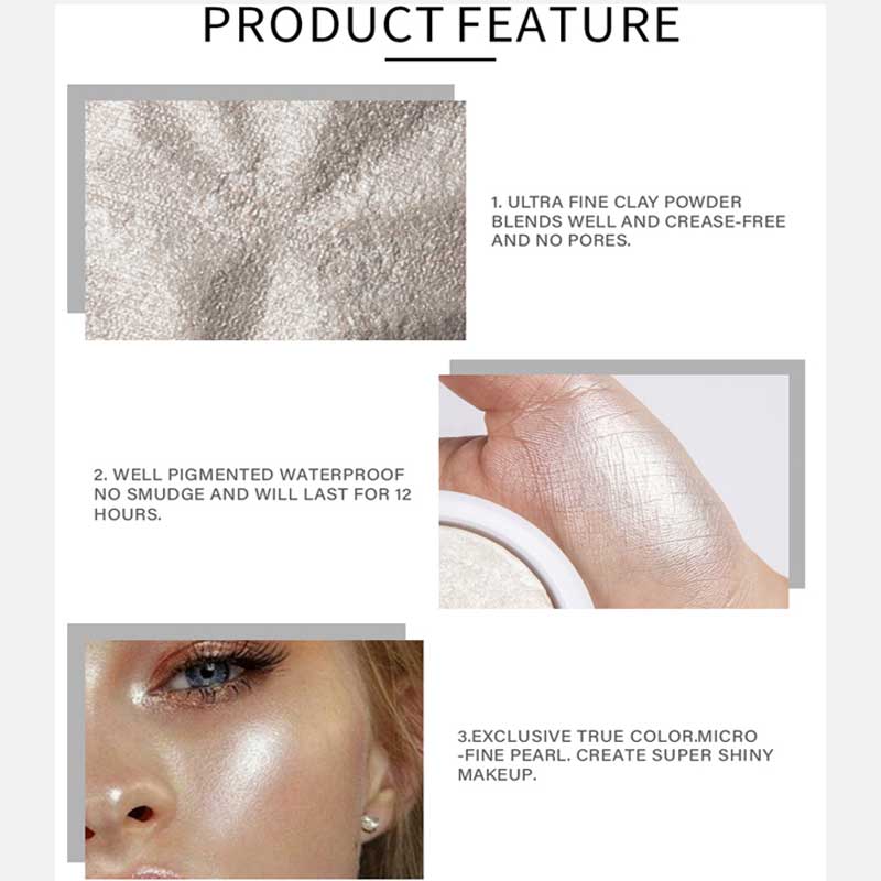 Étiquette privée de maquillage poudre de poudre de surligneur