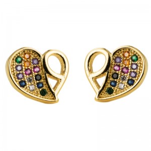 Femmes européennes et américaines NOUVEAU Style Flower Papillon Boucles d\'oreilles exagérées créatives à la mode créativité des boucles d\'oreilles arc-en-ciel de zircone