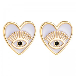 Boucles d\'oreilles de souhaits transfrontalières Amazon Femme Européenne et américaine Bijoux de mode Angel Eyes Boucles d\'oreilles Cuivre Sous Boucles d\'oreilles en forme de cœur