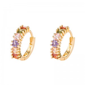 Boucles d\'oreilles boucles d\'oreilles en or coréennes, en laiton incrusté zircon, belles boucles d\'oreilles avec boucles d\'oreilles