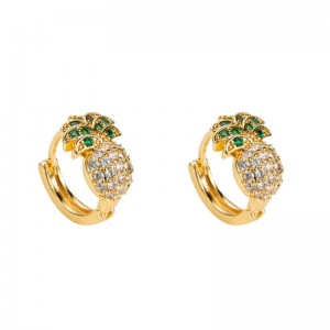 Nouvelle boucle d\'oreille en forme d\'ananas en provenance de l\'Europe et des États - Unis au printemps et en été