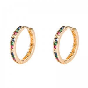 Ins me européen et américain coloré cercle boucles d\'oreilles, petites boucles d\'oreilles cercle, boucles d\'oreilles géométriques, boucles d\'oreilles de diamant hip-hop hip hop boucles d\'oreilles