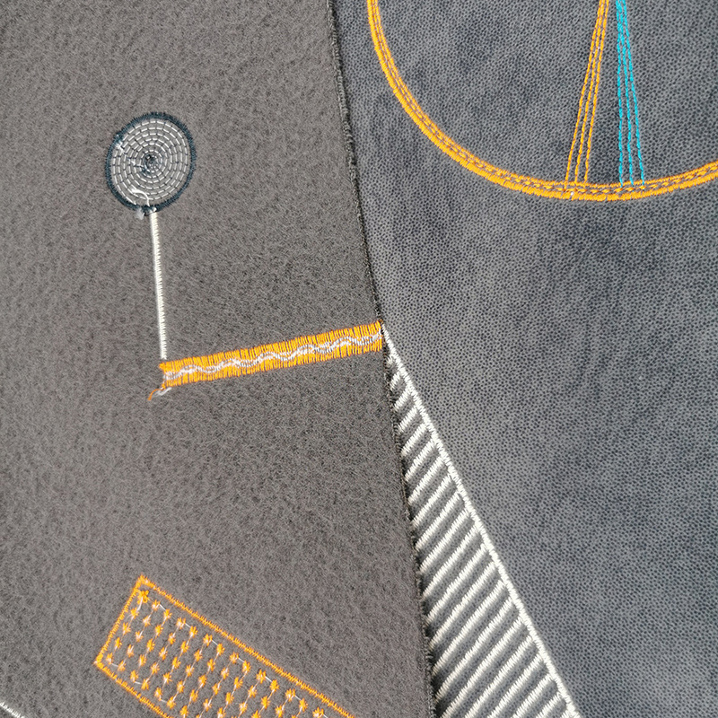 Tissu flanelle brodé BNT6868