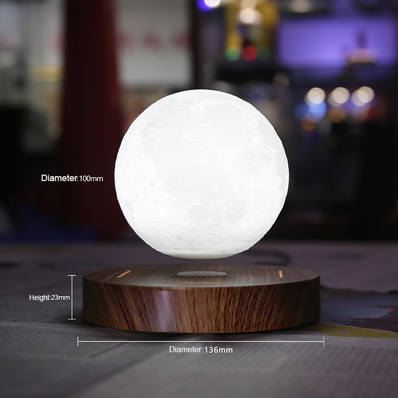 Creative Cadeau Accueil Décorations de bureau Salon Éclairage Touch Switch Magnetic Flottail Table Lampe 3D Lévitant Lune Lumière