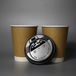 350ml PE/PLA Doublure Double Mur Paper Cup 12 Oz-Kraft