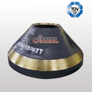 Terex Pegso TC1000, TC1150, concasseur de cône TC1300 concave&manteau mn22cr2