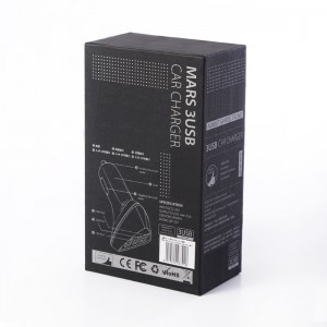 Imprimer Fenêtre de voiture Chargeur de voiture Chargeur USB Câble USB Boîtes d\'emballage USBnoir de luxe