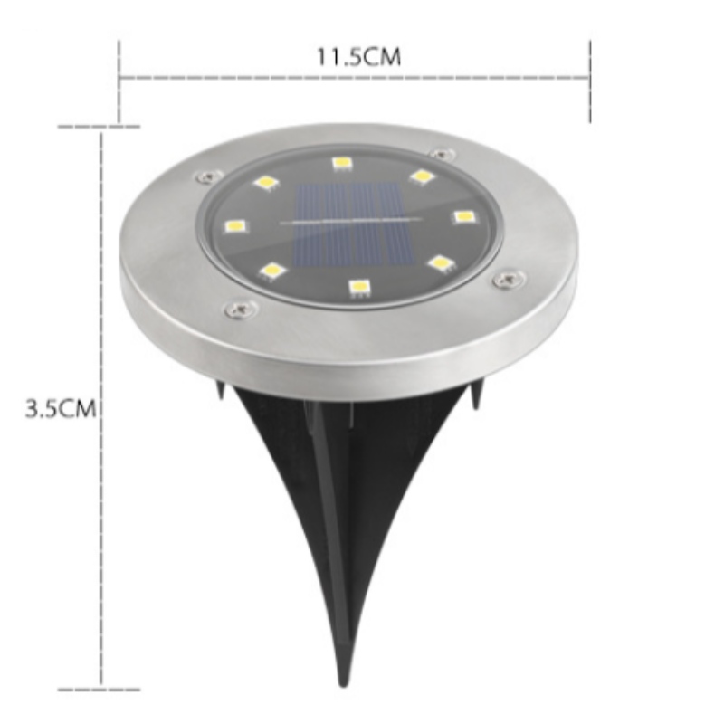 Étanche 8 LED IP65 Solaire Solaire Powered Solar Lampe de parc en pelouse extérieure Piste de pelouse Jardin LED lumières solaires solaires avec induction