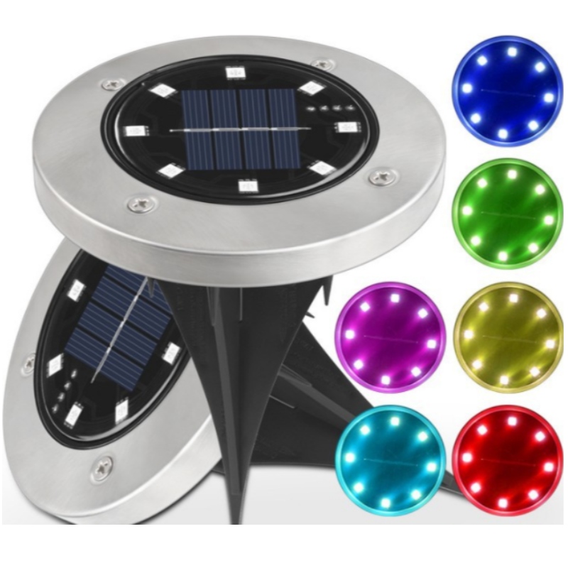 Étanche 8 LED IP65 Solaire Solaire Powered Solar Lampe de parc en pelouse extérieure Piste de pelouse Jardin LED lumières solaires solaires avec induction