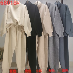 Tendance de mode décontractée Tendance polyvalente couture à col en deux pièces 68018#