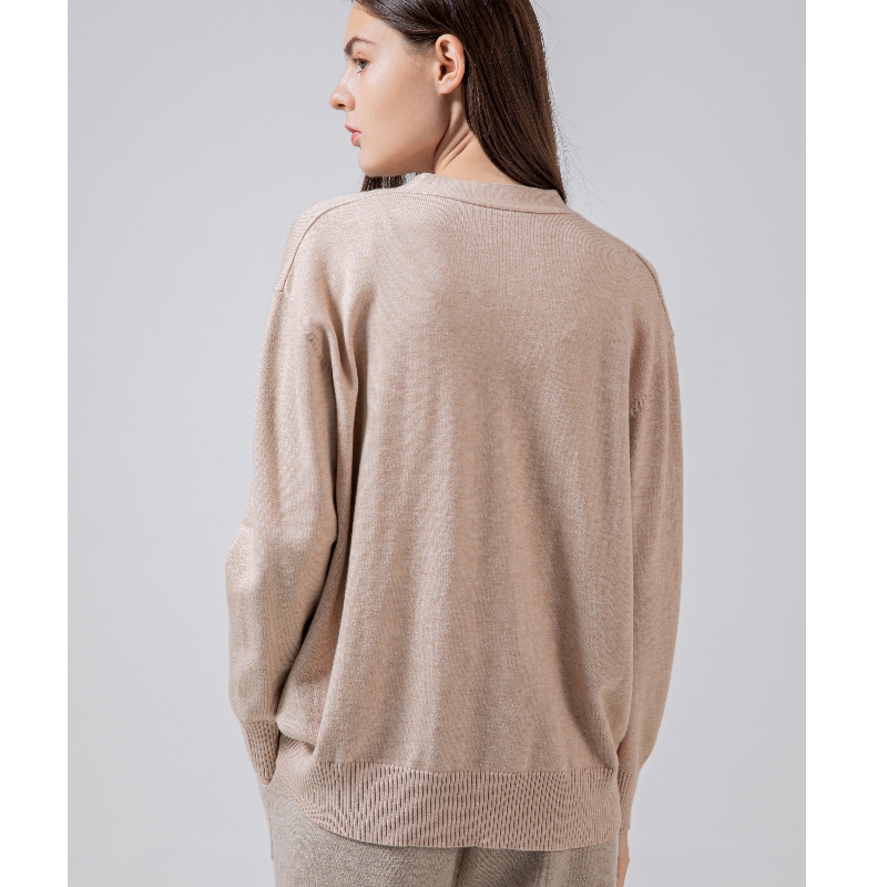 Tendance à la mode Simple Leisure Joker Fondation Cardigan Knit Top 68056#