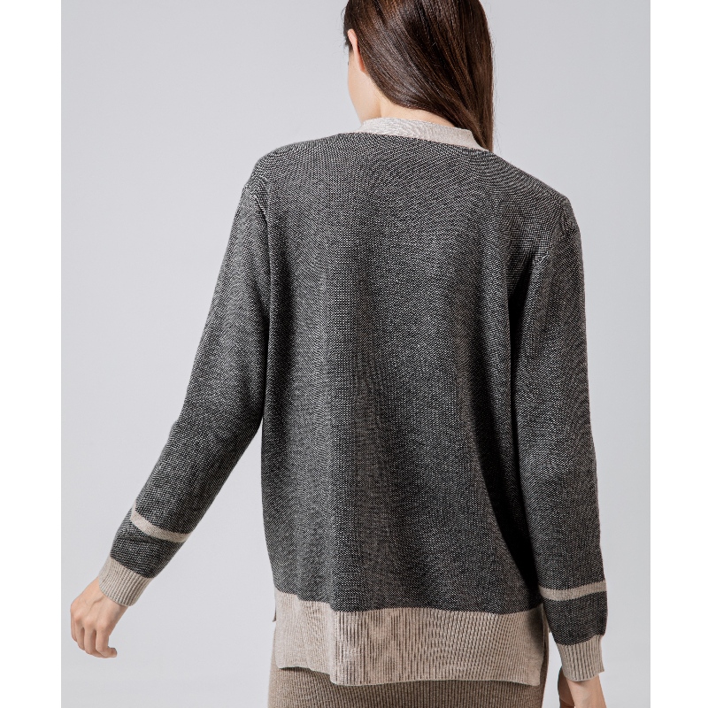Tendance à la mode Casual Joker Hemp Knit Court manteau court 69012#
