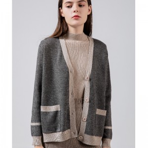 Tendance à la mode Casual Joker Hemp Knit Court manteau court 69012#