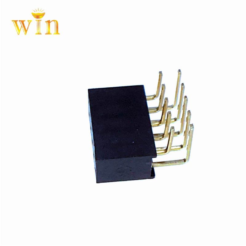 2.54mm 2x5P Dépoussière à angle droit à double rangée en-tête d'en-tête femelle