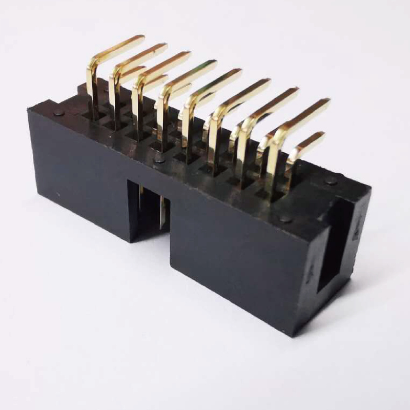 2x8P 2.54mm Pitch Boîte à angle droit Boîte d'en-tête Douille femelle