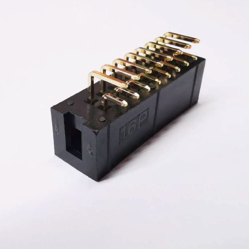 2x8P 2.54mm Pitch Boîte à angle droit Boîte d'en-tête Douille femelle