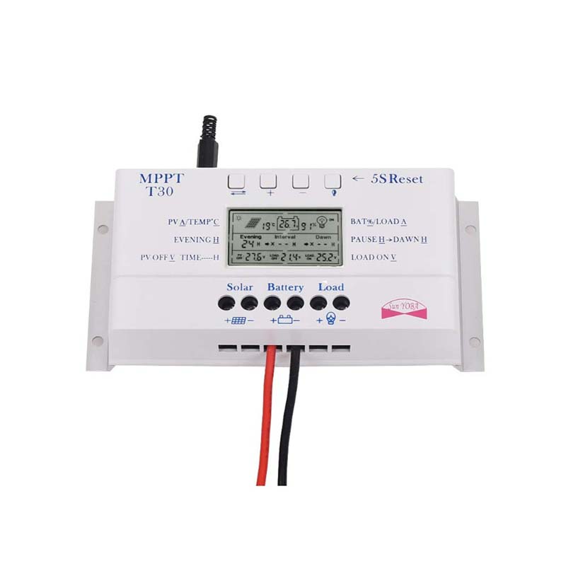 MPPT T40 40A Contrôleur de charge solaire 5V Chargeur USB 12V 24V Auto Panneau solaire de la batterie LCD Chargeur LCD Régulateur PV Max. 500W