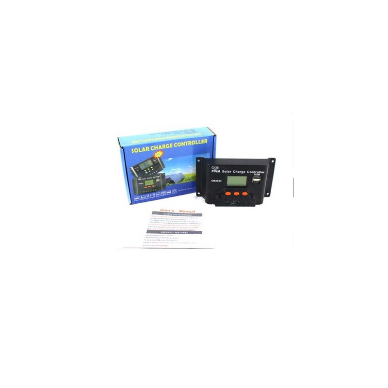 CM1024Z LCD Dual USB Charger Solar Controller 10A 20A 12V/24V Auto Solar Panneau de régulation de la batterie PWM
