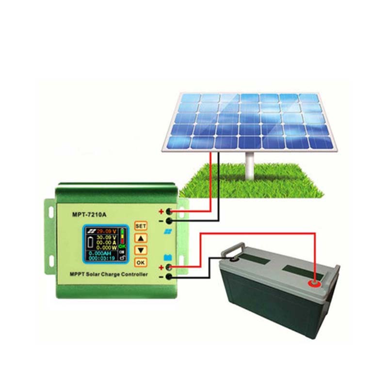 MPT7210A MPPT LCD Contrôleur de charge solaire Alliage Alliage d'aluminium Régulateur solaire pour la sortie de la batterie Lipo 600W 24V 36V 48V 60V 72V