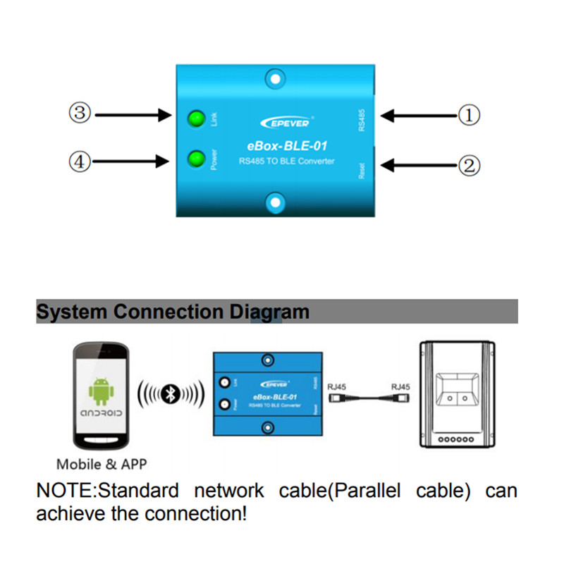 WiFi Serial Serial Seral RS485 à l'adaptateur Bluetooth pour l'inverseur de contrôleur Soalr Epsolar LS vs A vs Bn Tracera Tracerbn shi