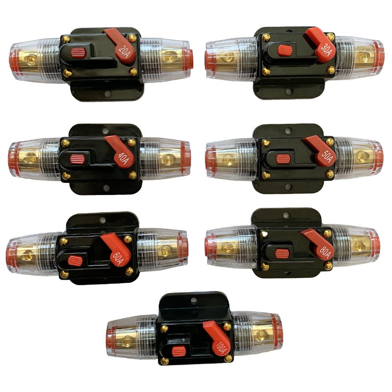 12V 24V 20A 30A 40A 50A 60A 80A 100A Circuit Disjoncteur Switch Auto Voiture Vélo Stéréo Audio Pour Système solaire à domicile 2PCS